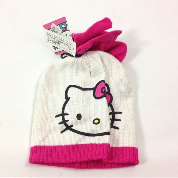 Hello Kitty Winter Hat Gloves Set Pink 1-2 yrs - Picture 3 of 3